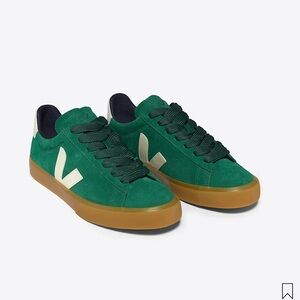 Veja Emerald Suede Sneakers with White Logo